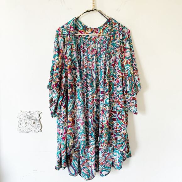 Volcom Colorful Floral Paisley Kimono Boho Beach M/L - Picture 2 of 8